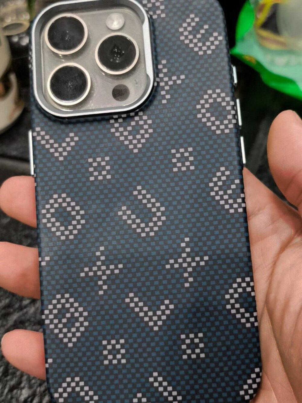 Blue Camo Carbon Fiber Phone Case | MagSafe Compatible